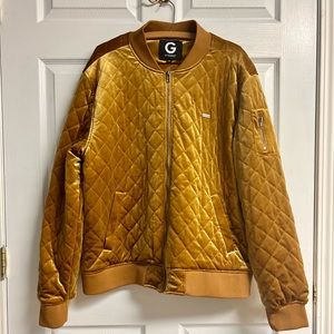Men’s Gold Velour Bomber Style Jacket